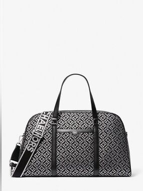 Michael Kors Jet Set Travel Extra-Large Metallic Logo Jacquard Weekender Bag